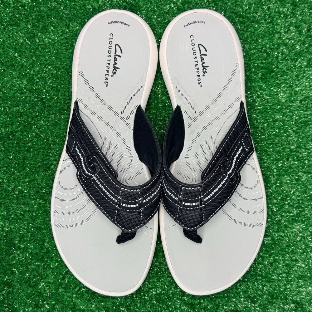 Clarks Cloudsteppers Brinkley Jazz Navy Sandals Women’s Size 9 Comfort NEW